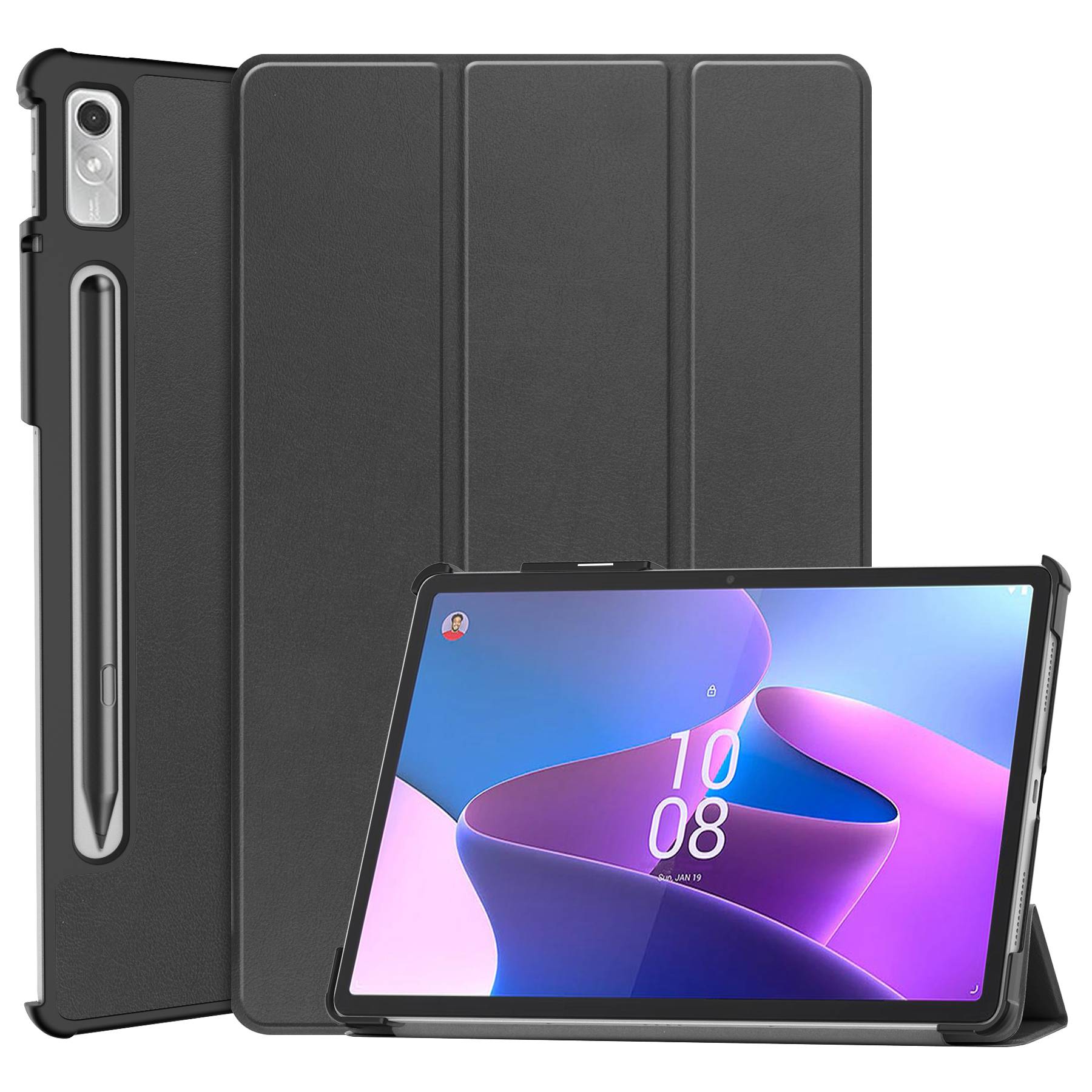 For Lenovo Tab P11 Pro Gen 2 Tri-fold Stand PU Leather Tablet Case Auto Wake / Sleep Function Drop-proof Cover