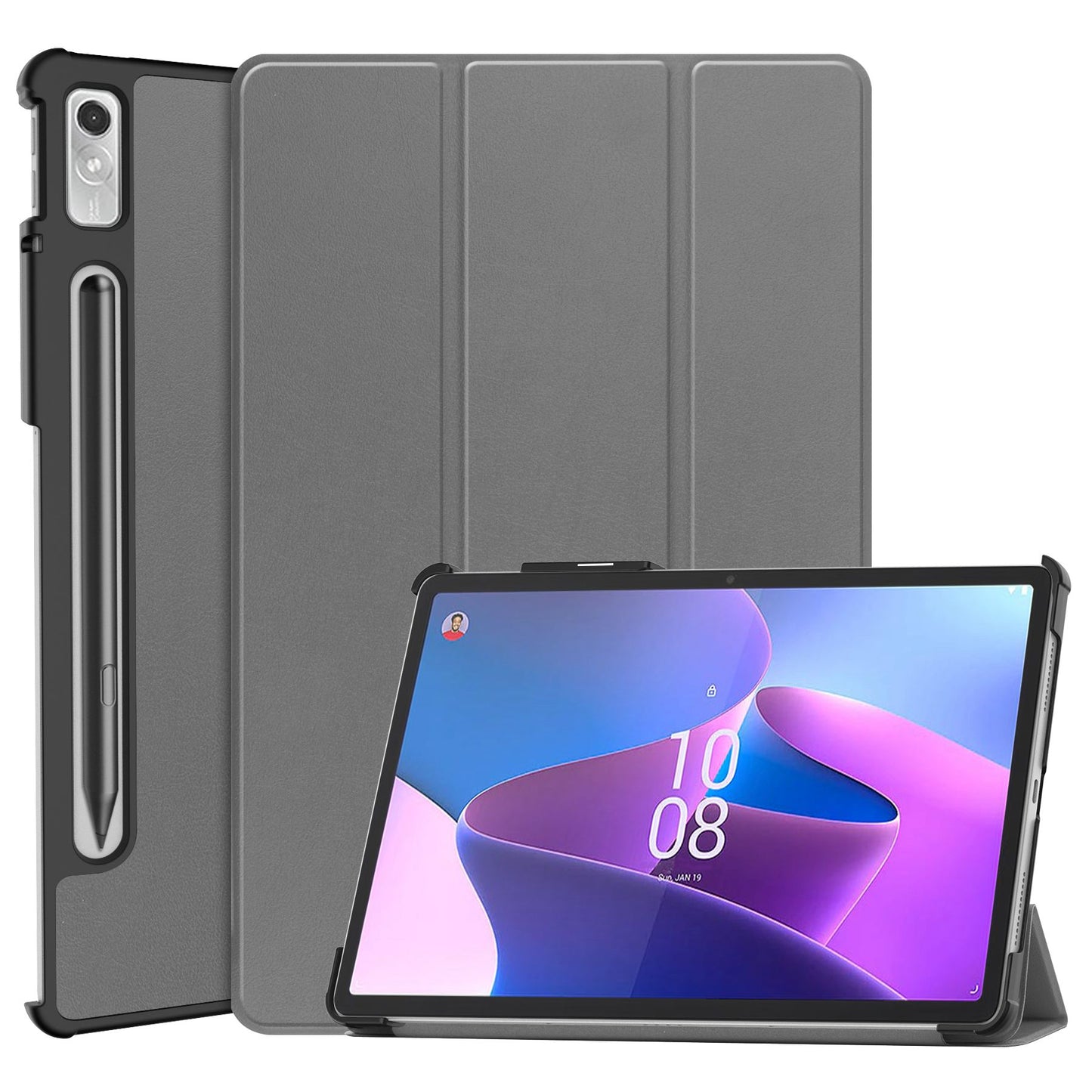 For Lenovo Tab P11 Pro Gen 2 Tri-fold Stand PU Leather Tablet Case Auto Wake / Sleep Function Drop-proof Cover