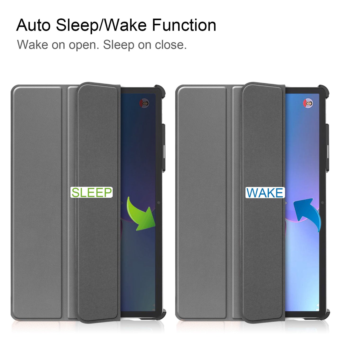 For Lenovo Tab P11 Pro Gen 2 Tri-fold Stand PU Leather Tablet Case Auto Wake / Sleep Function Drop-proof Cover