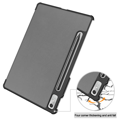 For Lenovo Tab P11 Pro Gen 2 Tri-fold Stand PU Leather Tablet Case Auto Wake / Sleep Function Drop-proof Cover