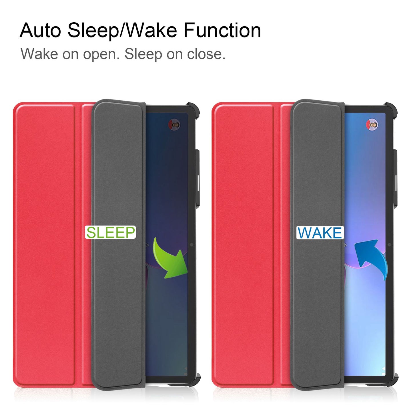 For Lenovo Tab P11 Pro Gen 2 Tri-fold Stand PU Leather Tablet Case Auto Wake / Sleep Function Drop-proof Cover