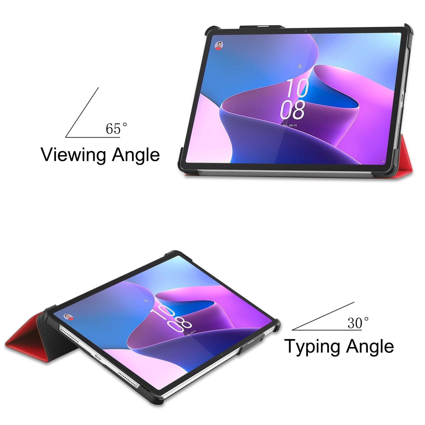 For Lenovo Tab P11 Pro Gen 2 Tri-fold Stand PU Leather Tablet Case Auto Wake / Sleep Function Drop-proof Cover