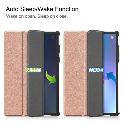 For Lenovo Tab P11 Pro Gen 2 Tri-fold Stand PU Leather Tablet Case Auto Wake / Sleep Function Drop-proof Cover