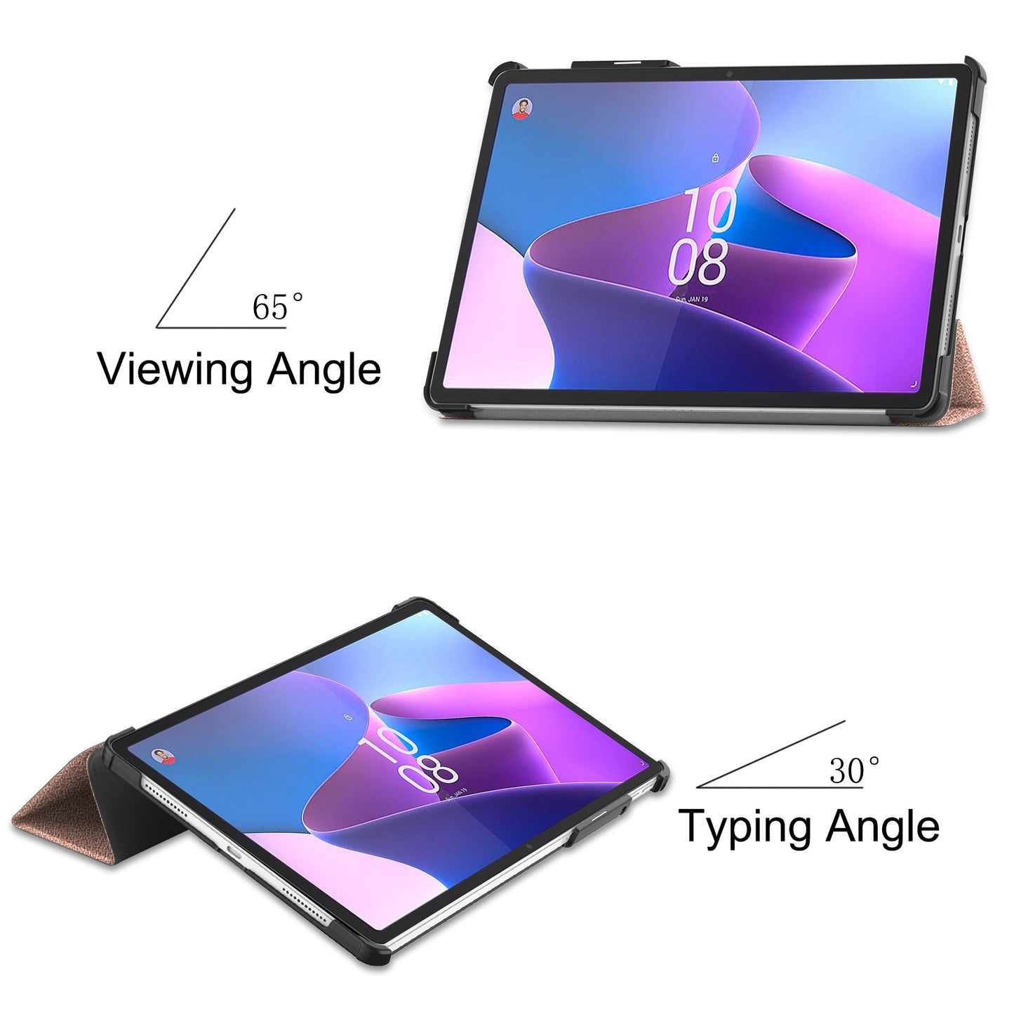 For Lenovo Tab P11 Pro Gen 2 Tri-fold Stand PU Leather Tablet Case Auto Wake / Sleep Function Drop-proof Cover
