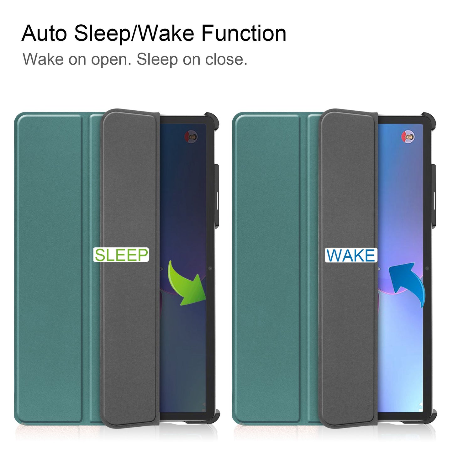 For Lenovo Tab P11 Pro Gen 2 Tri-fold Stand PU Leather Tablet Case Auto Wake / Sleep Function Drop-proof Cover