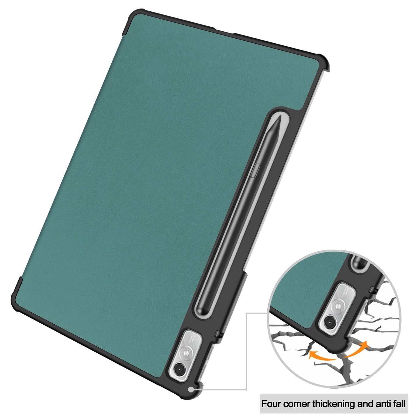 For Lenovo Tab P11 Pro Gen 2 Tri-fold Stand PU Leather Tablet Case Auto Wake / Sleep Function Drop-proof Cover