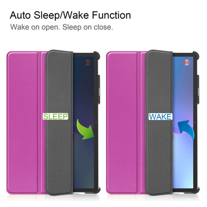 For Lenovo Tab P11 Pro Gen 2 Tri-fold Stand PU Leather Tablet Case Auto Wake / Sleep Function Drop-proof Cover