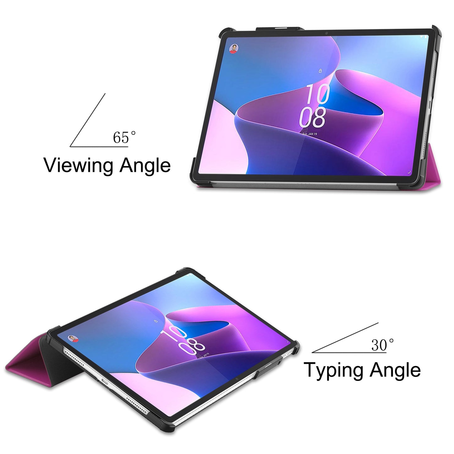 For Lenovo Tab P11 Pro Gen 2 Tri-fold Stand PU Leather Tablet Case Auto Wake / Sleep Function Drop-proof Cover