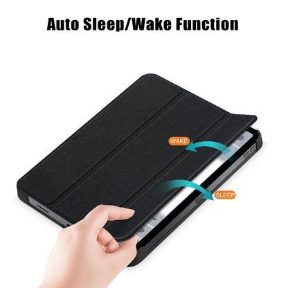 For iPad 10.2 (2022) PU Tablet Case Trifold Stand Shockproof Full Body Protective Cover with Auto Wake / Sleep