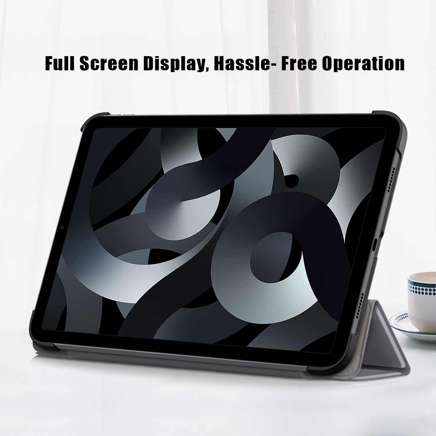 For iPad 10.2 (2022) PU Tablet Case Trifold Stand Shockproof Full Body Protective Cover with Auto Wake / Sleep