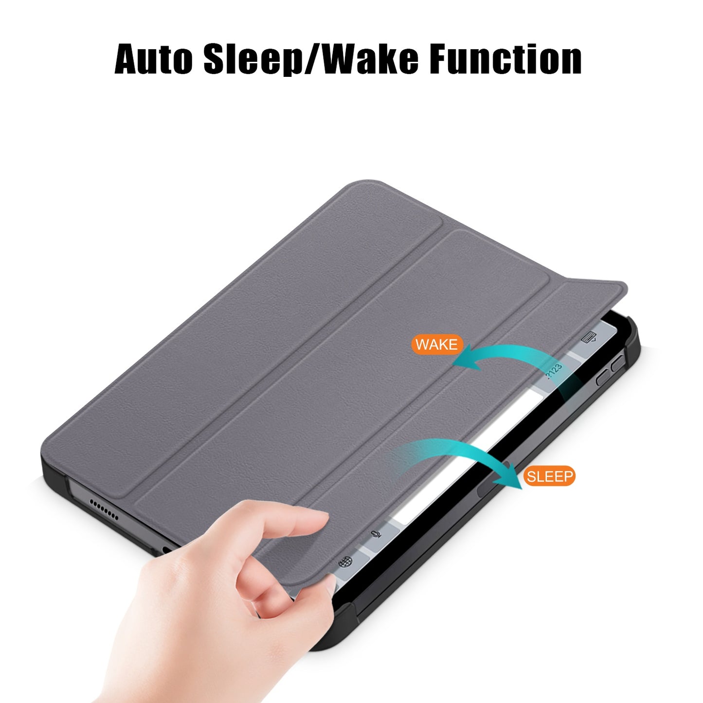 For iPad 10.2 (2022) PU Tablet Case Trifold Stand Shockproof Full Body Protective Cover with Auto Wake / Sleep