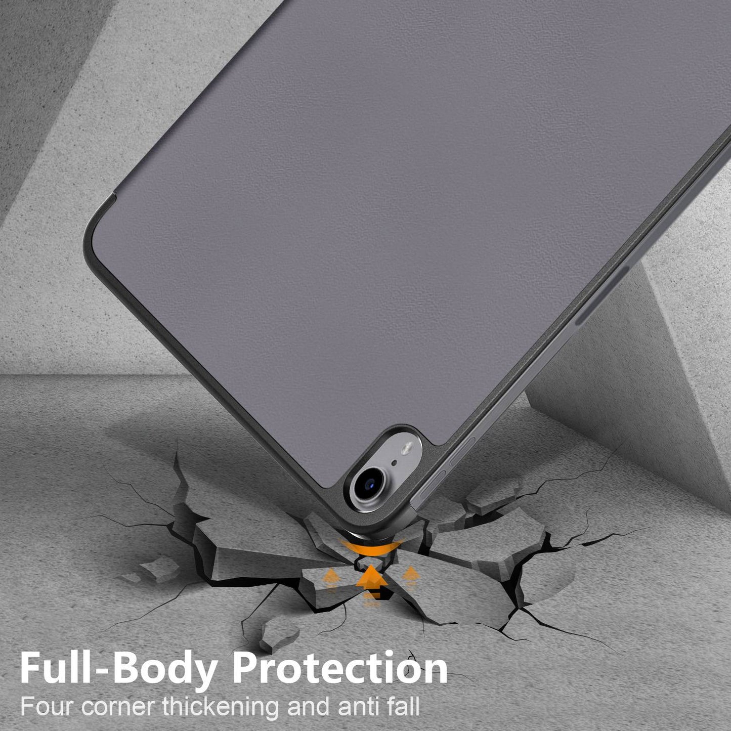 For iPad 10.2 (2022) PU Tablet Case Trifold Stand Shockproof Full Body Protective Cover with Auto Wake / Sleep