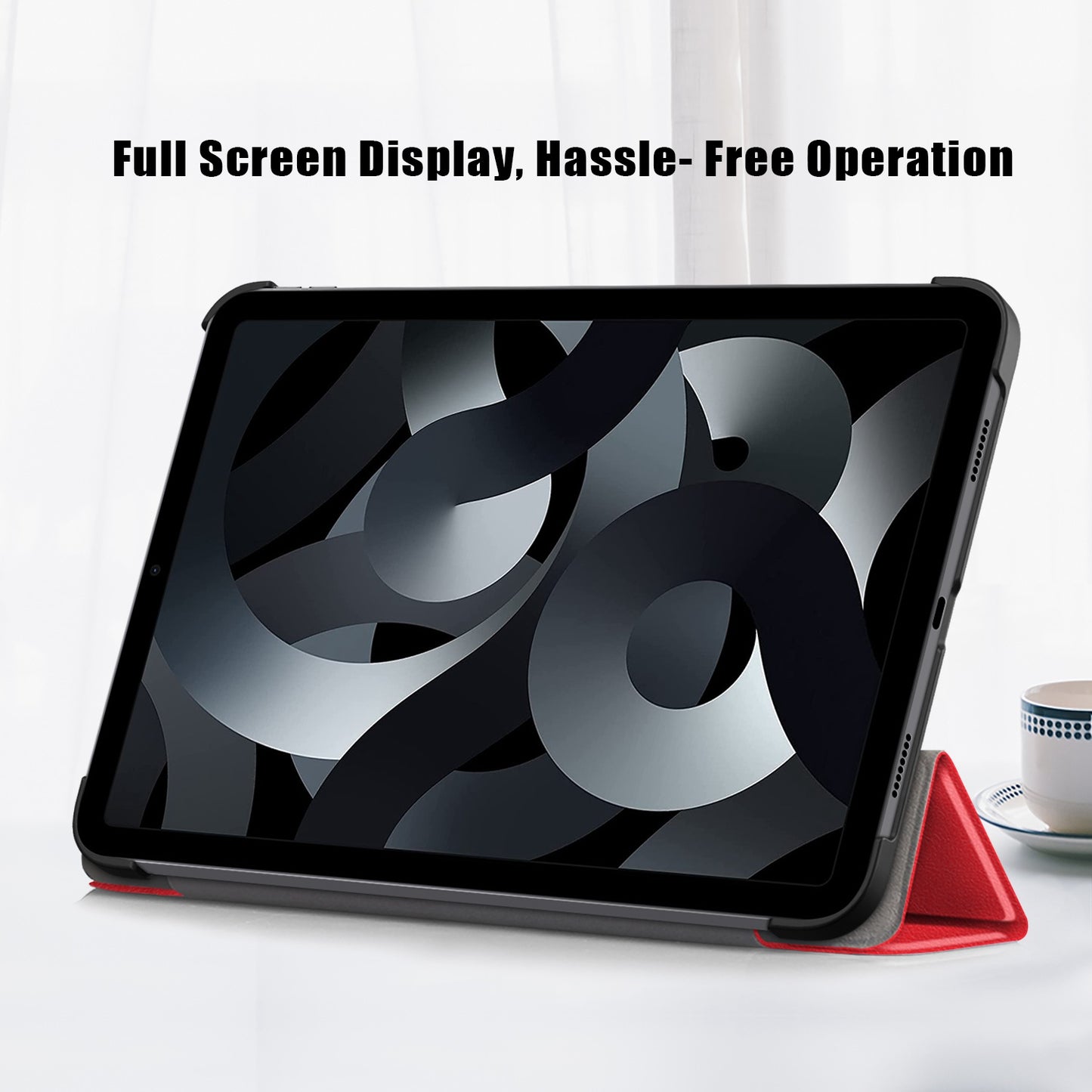 For iPad 10.2 (2022) PU Tablet Case Trifold Stand Shockproof Full Body Protective Cover with Auto Wake / Sleep