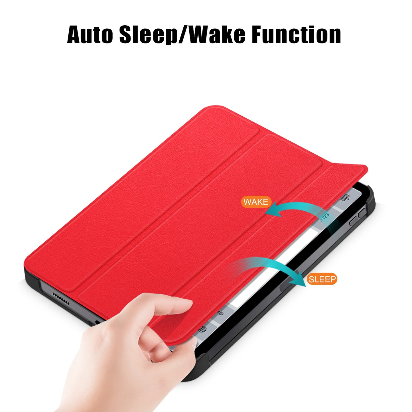 For iPad 10.2 (2022) PU Tablet Case Trifold Stand Shockproof Full Body Protective Cover with Auto Wake / Sleep