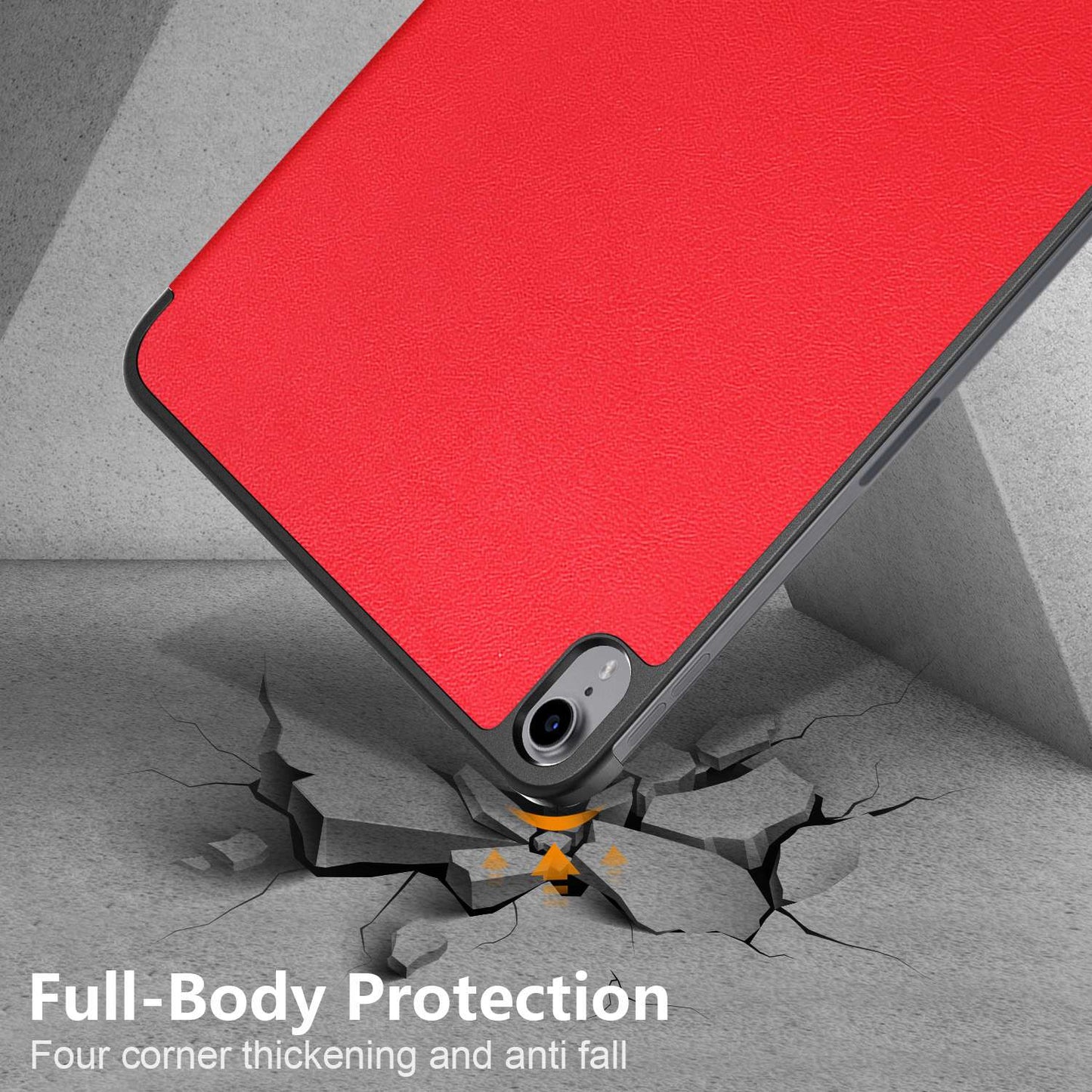 For iPad 10.2 (2022) PU Tablet Case Trifold Stand Shockproof Full Body Protective Cover with Auto Wake / Sleep