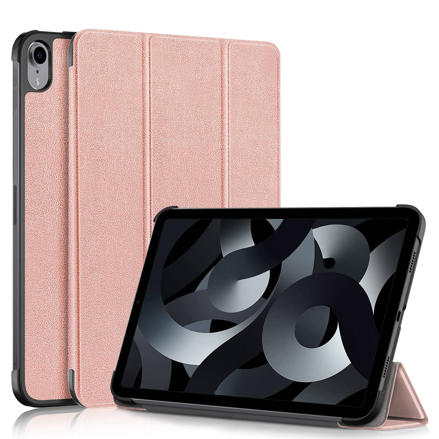For iPad 10.2 (2022) PU Tablet Case Trifold Stand Shockproof Full Body Protective Cover with Auto Wake / Sleep
