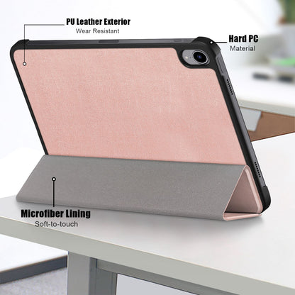 For iPad 10.2 (2022) PU Tablet Case Trifold Stand Shockproof Full Body Protective Cover with Auto Wake / Sleep