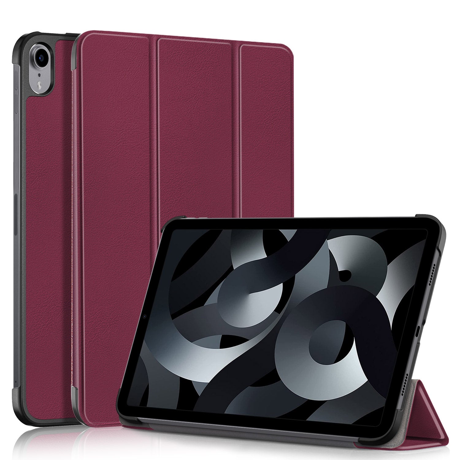 For iPad 10.2 (2022) PU Tablet Case Trifold Stand Shockproof Full Body Protective Cover with Auto Wake / Sleep