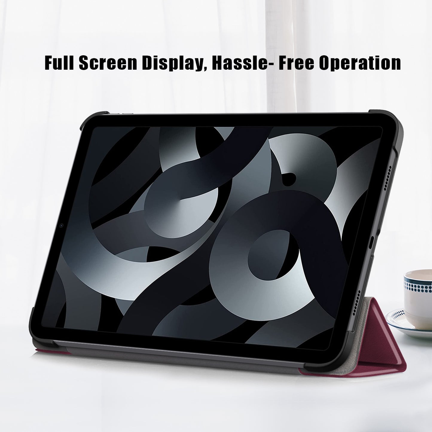 For iPad 10.2 (2022) PU Tablet Case Trifold Stand Shockproof Full Body Protective Cover with Auto Wake / Sleep