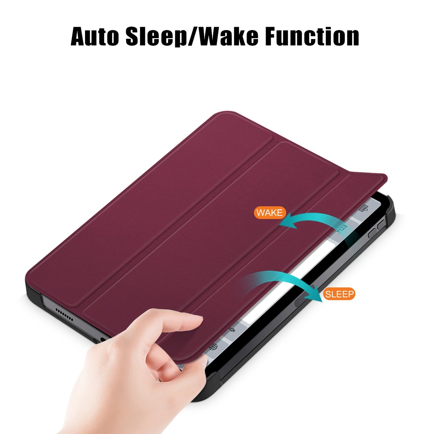 For iPad 10.2 (2022) PU Tablet Case Trifold Stand Shockproof Full Body Protective Cover with Auto Wake / Sleep