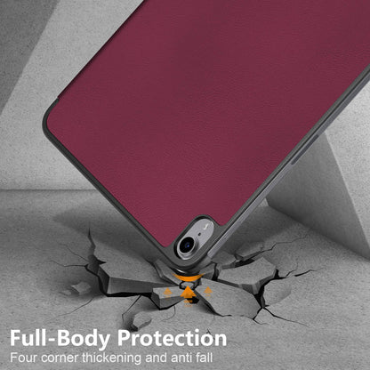 For iPad 10.2 (2022) PU Tablet Case Trifold Stand Shockproof Full Body Protective Cover with Auto Wake / Sleep