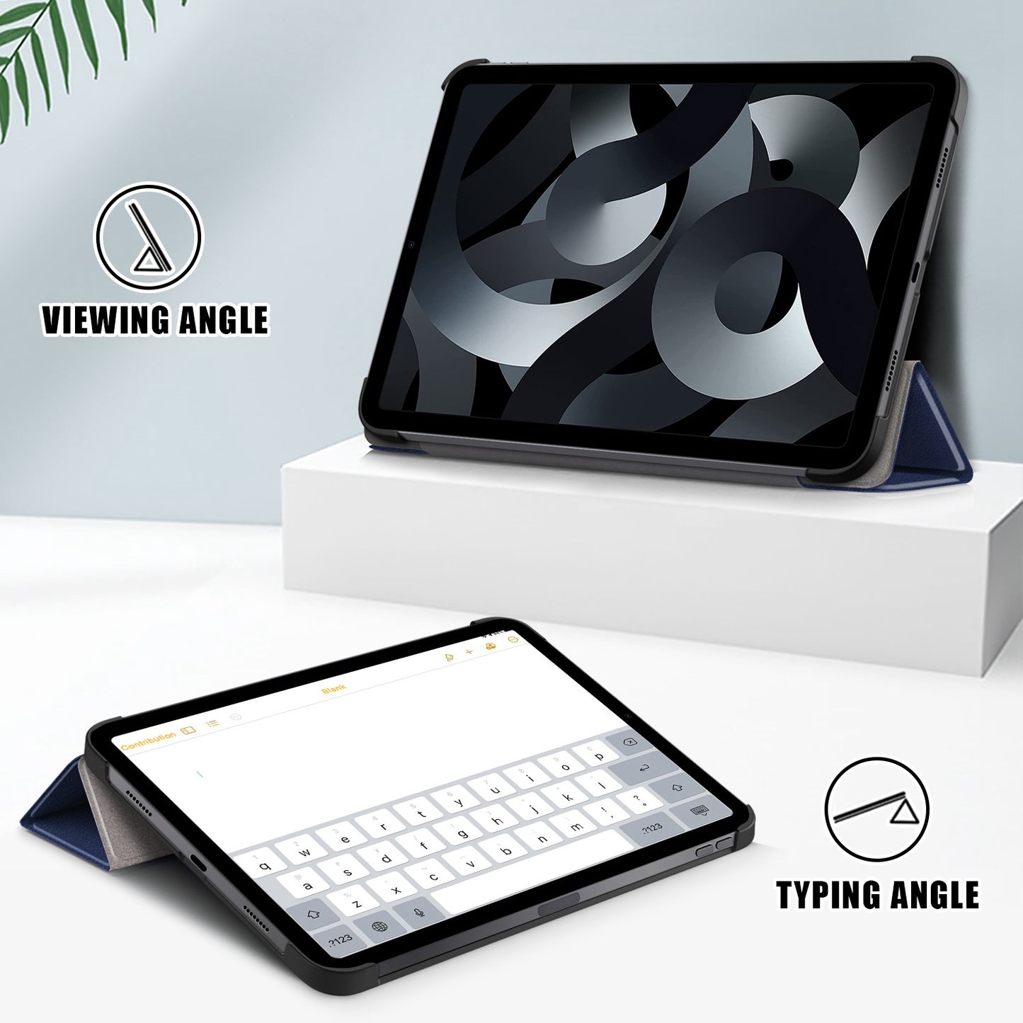 For iPad 10.2 (2022) PU Tablet Case Trifold Stand Shockproof Full Body Protective Cover with Auto Wake / Sleep
