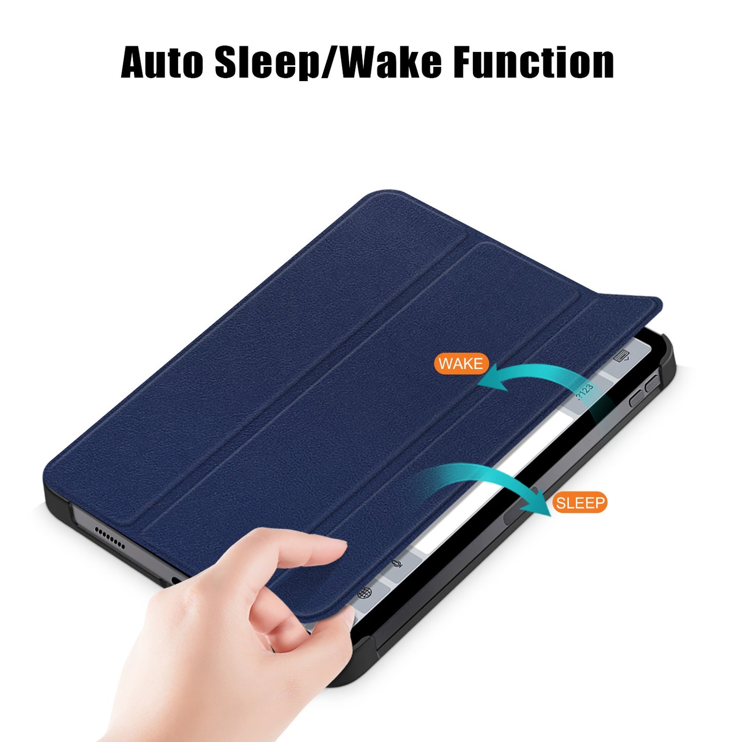 For iPad 10.2 (2022) PU Tablet Case Trifold Stand Shockproof Full Body Protective Cover with Auto Wake / Sleep