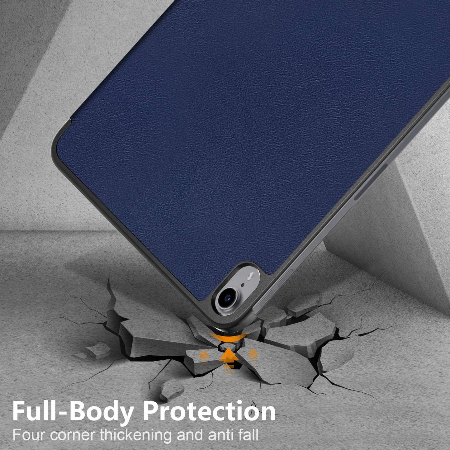 For iPad 10.2 (2022) PU Tablet Case Trifold Stand Shockproof Full Body Protective Cover with Auto Wake / Sleep