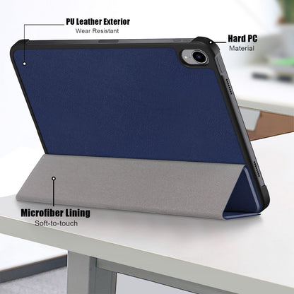 For iPad 10.2 (2022) PU Tablet Case Trifold Stand Shockproof Full Body Protective Cover with Auto Wake / Sleep