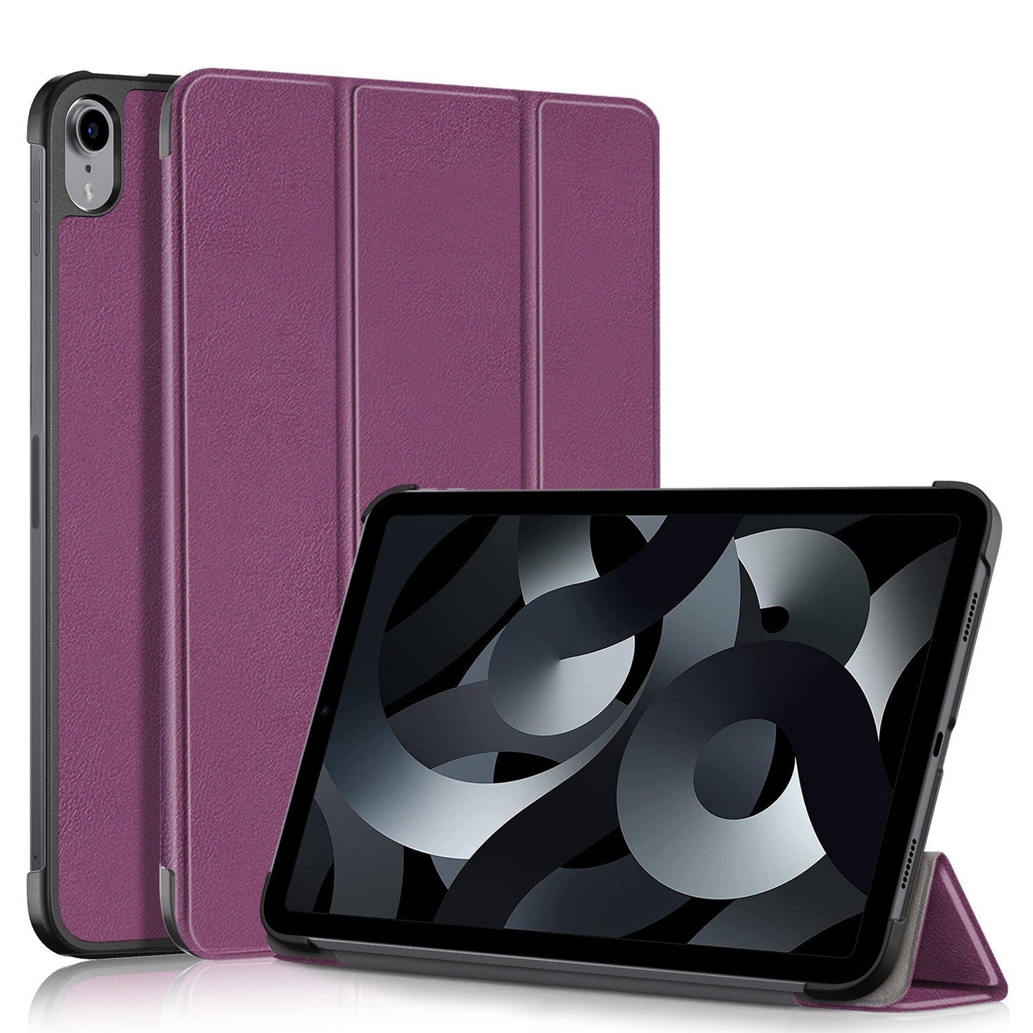 For iPad 10.2 (2022) PU Tablet Case Trifold Stand Shockproof Full Body Protective Cover with Auto Wake / Sleep
