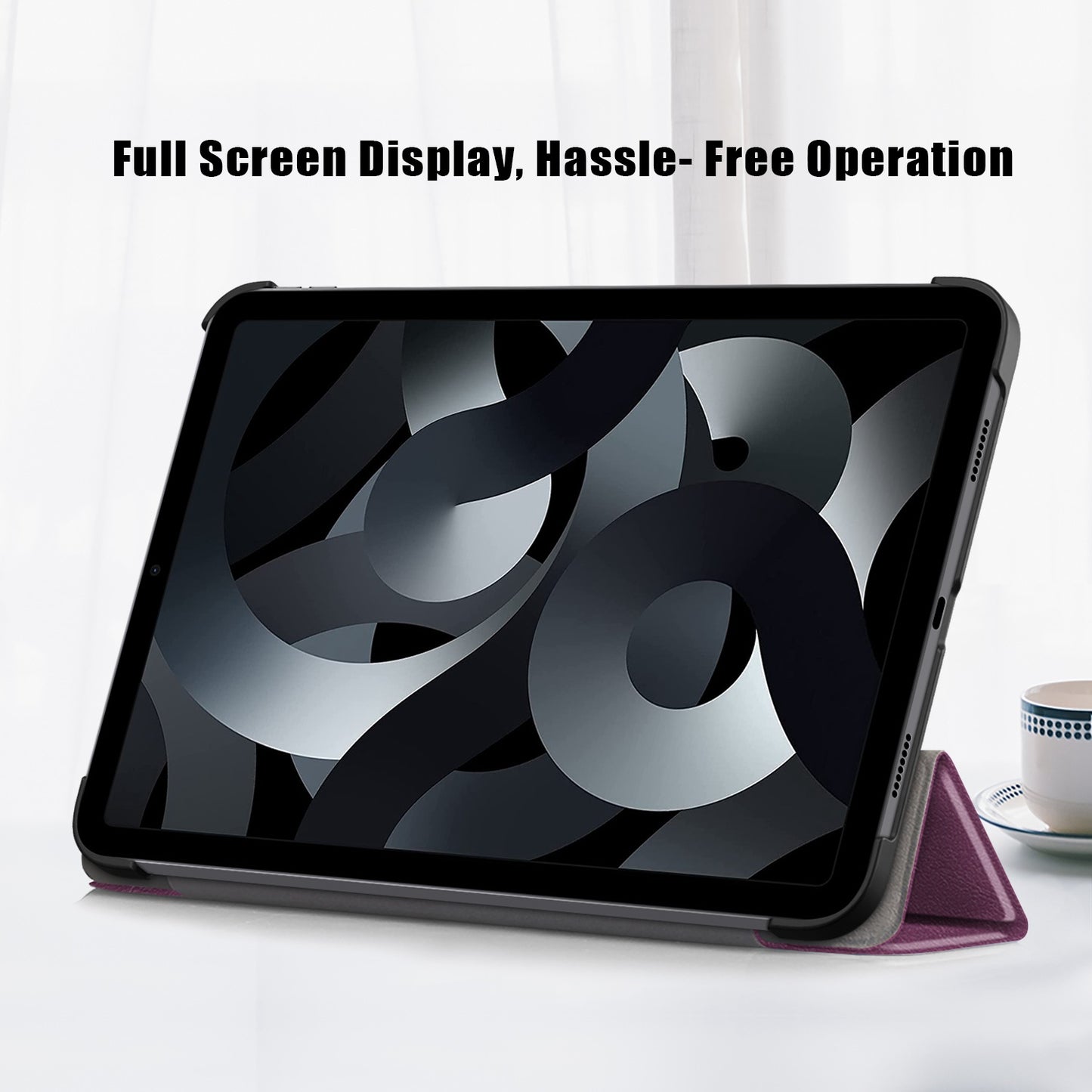 For iPad 10.2 (2022) PU Tablet Case Trifold Stand Shockproof Full Body Protective Cover with Auto Wake / Sleep