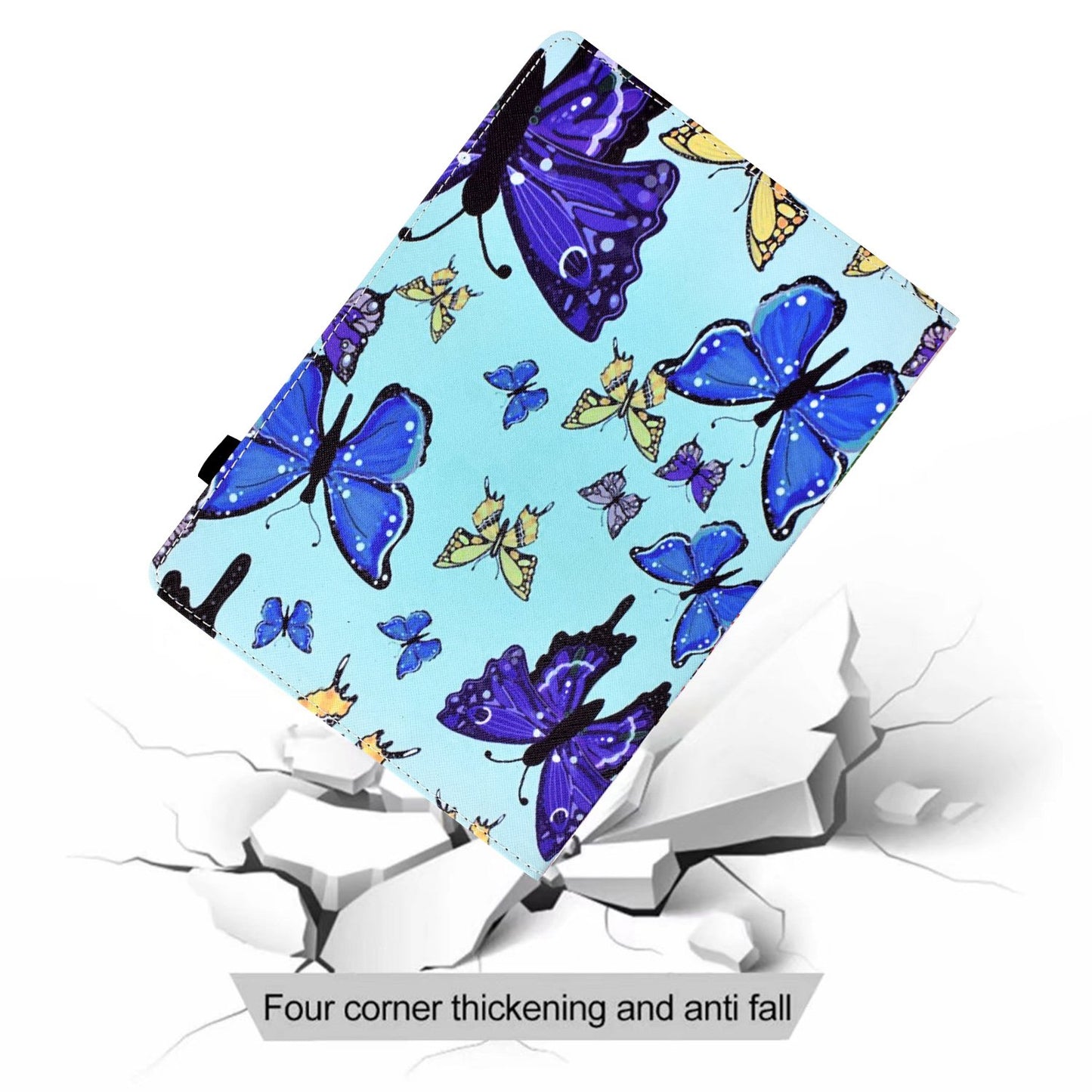 Tablet Case For Lenovo M10 FHD REL / M10 Plus X606F Pattern Printing Stitching Line PU Leather Protective Cover Stand with Elastic Band and Card Slots