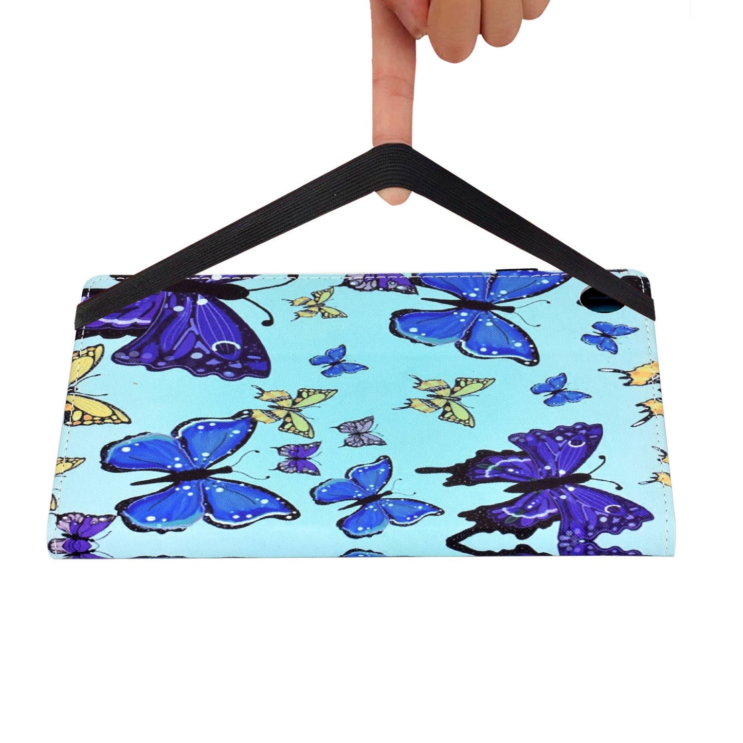 Tablet Case For Lenovo M10 FHD REL / M10 Plus X606F Pattern Printing Stitching Line PU Leather Protective Cover Stand with Elastic Band and Card Slots
