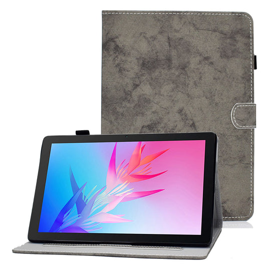 For Huawei Enjoy Tablet 2 / MatePad T 10 9.7 inch / T 10S 10.1 inch / Honor Pad 6 10.1-inch / Pad X6 9.7 inch Cloth Texture Case Solid Color Stitching Leather Stand Card Slots Magnetic Cover