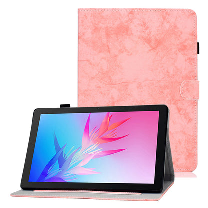 For Huawei Enjoy Tablet 2 / MatePad T 10 9.7 inch / T 10S 10.1 inch / Honor Pad 6 10.1-inch / Pad X6 9.7 inch Cloth Texture Case Solid Color Stitching Leather Stand Card Slots Magnetic Cover