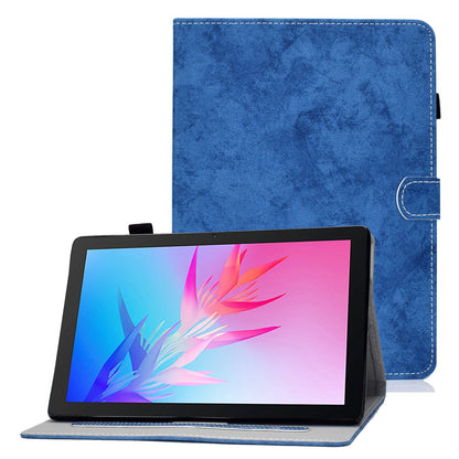 For Huawei Enjoy Tablet 2 / MatePad T 10 9.7 inch / T 10S 10.1 inch / Honor Pad 6 10.1-inch / Pad X6 9.7 inch Cloth Texture Case Solid Color Stitching Leather Stand Card Slots Magnetic Cover