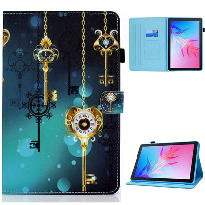 For Huawei Enjoy Tablet 2 / MatePad T 10 9.7 inch / T 10S 10.1 inch / Honor Pad 6 10.1-inch / Pad X6 9.7 inch Pattern Printing Stand Cover Stitching Leather Card Slots Magnetic Case