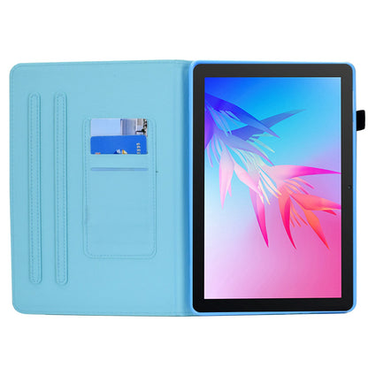For Huawei Enjoy Tablet 2 / MatePad T 10 9.7 inch / T 10S 10.1 inch / Honor Pad 6 10.1-inch / Pad X6 9.7 inch Pattern Printing Stand Cover Stitching Leather Card Slots Magnetic Case