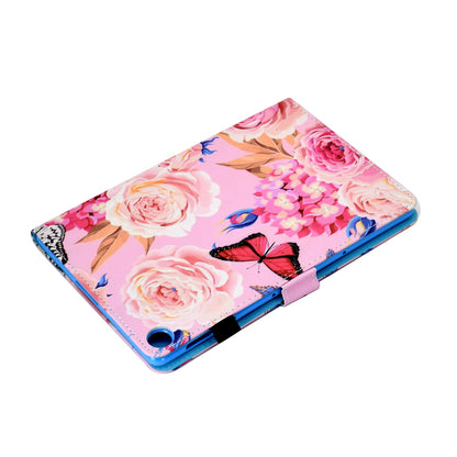 For Huawei Enjoy Tablet 2 / MatePad T 10 9.7 inch / T 10S 10.1 inch / Honor Pad 6 10.1-inch / Pad X6 9.7 inch Pattern Printing Stand Cover Stitching Leather Card Slots Magnetic Case