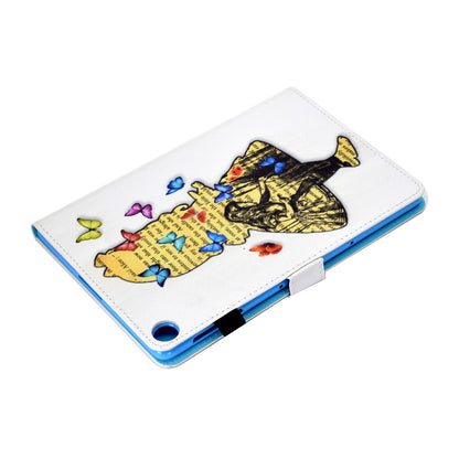 For Huawei Enjoy Tablet 2 / MatePad T 10 9.7 inch / T 10S 10.1 inch / Honor Pad 6 10.1-inch / Pad X6 9.7 inch Pattern Printing Stand Cover Stitching Leather Card Slots Magnetic Case