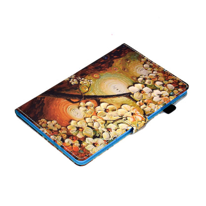 For Huawei Enjoy Tablet 2 / MatePad T 10 9.7 inch / T 10S 10.1 inch / Honor Pad 6 10.1-inch / Pad X6 9.7 inch Pattern Printing Stand Cover Stitching Leather Card Slots Magnetic Case