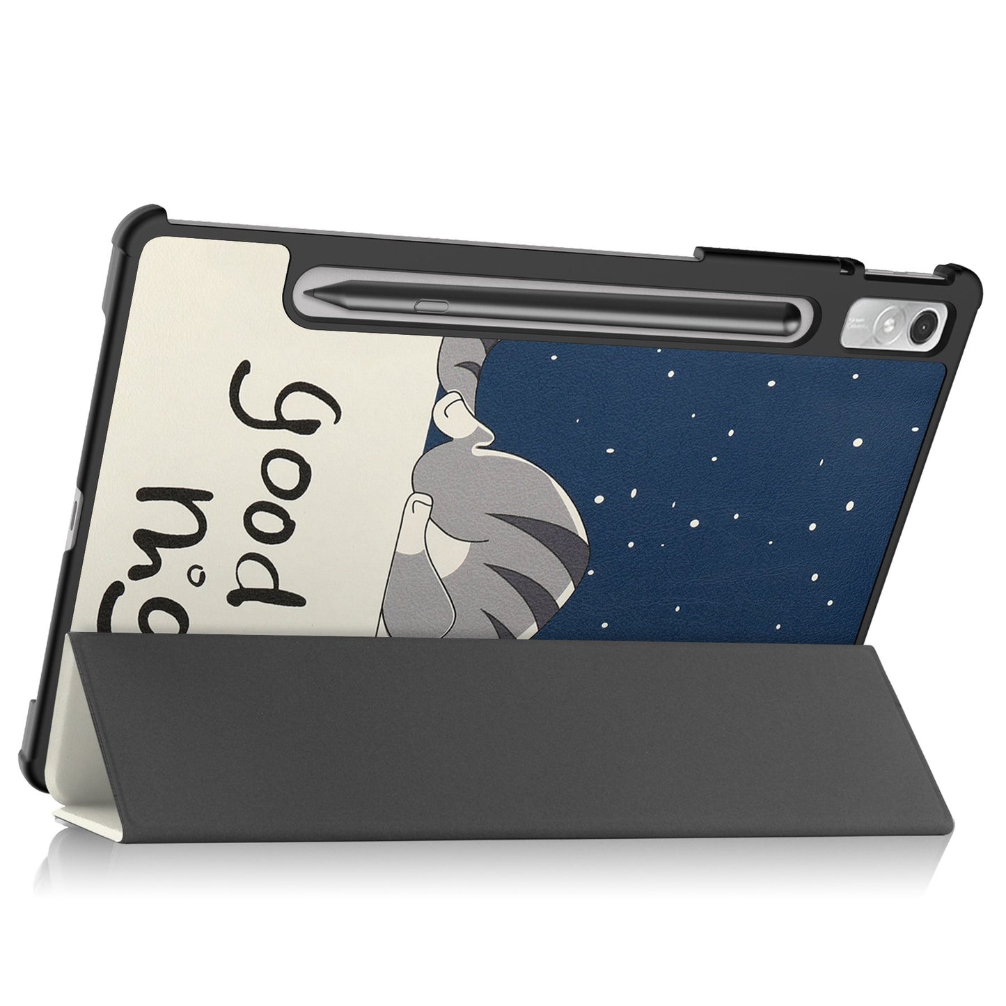 For Lenovo Tab P11 Pro Gen 2 Tri-Fold Stand Tablet Case Pattern Printing PU Leather Auto Wake / Sleep Cover with Pencil Holder