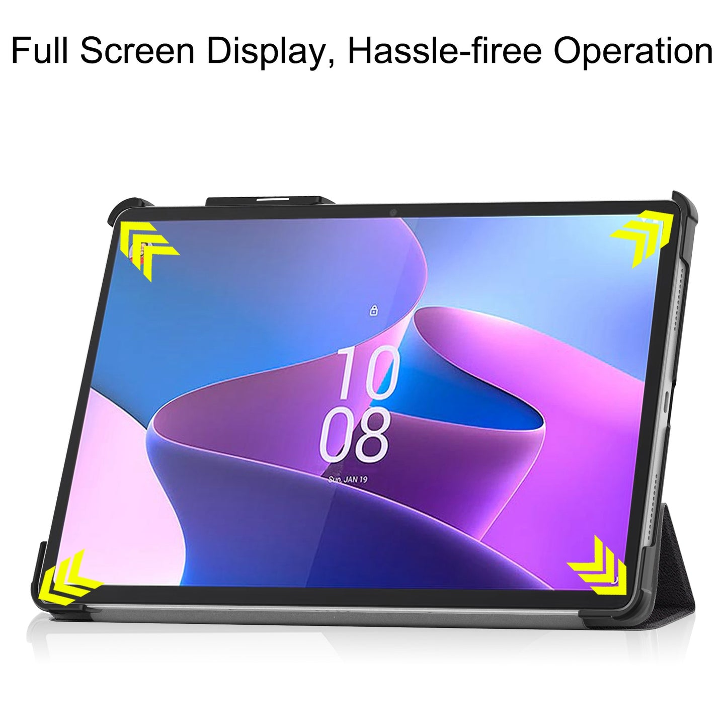 For Lenovo Tab P11 Pro Gen 2 Tri-Fold Stand Tablet Case Pattern Printing PU Leather Auto Wake / Sleep Cover with Pencil Holder