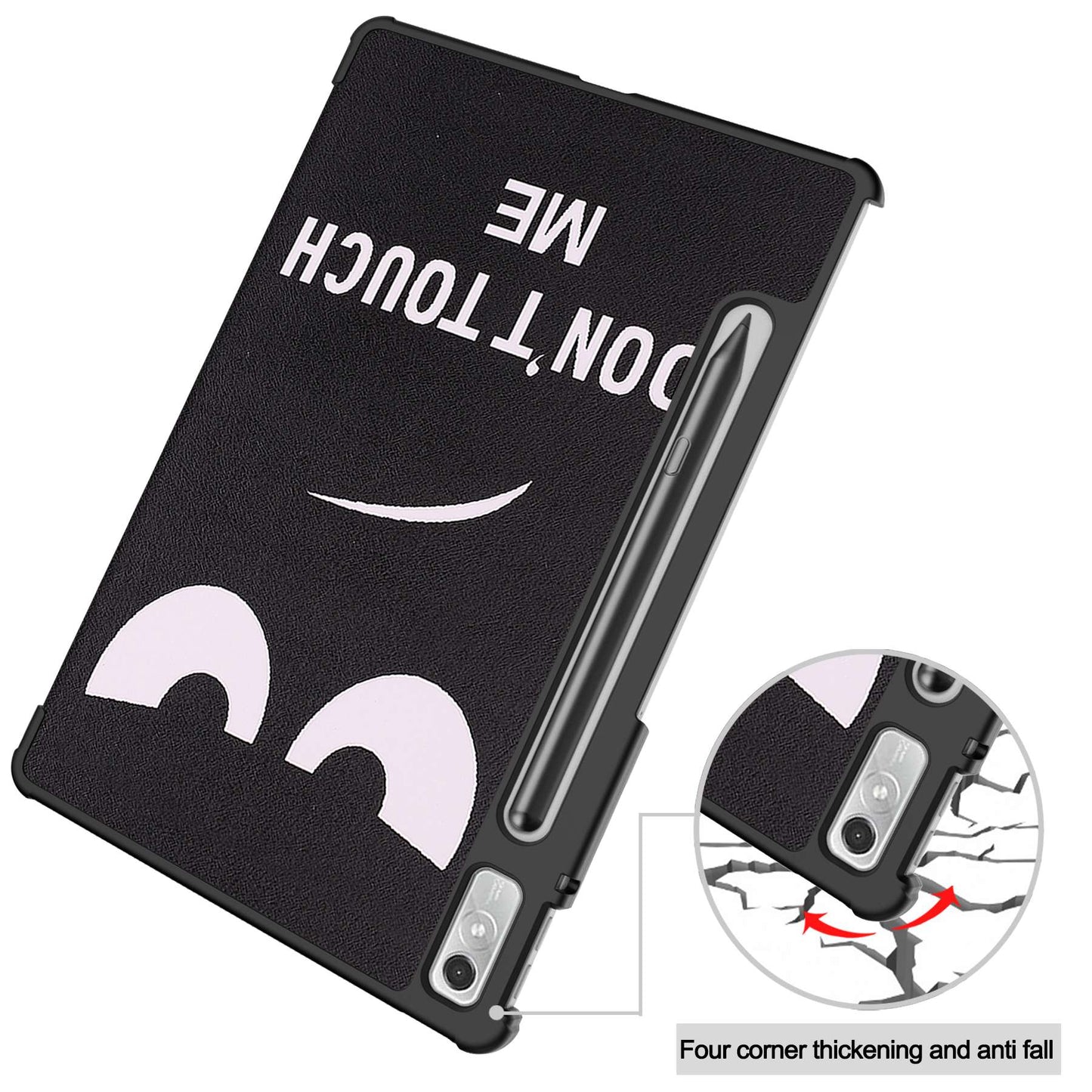 For Lenovo Tab P11 Pro Gen 2 Tri-Fold Stand Tablet Case Pattern Printing PU Leather Auto Wake / Sleep Cover with Pencil Holder