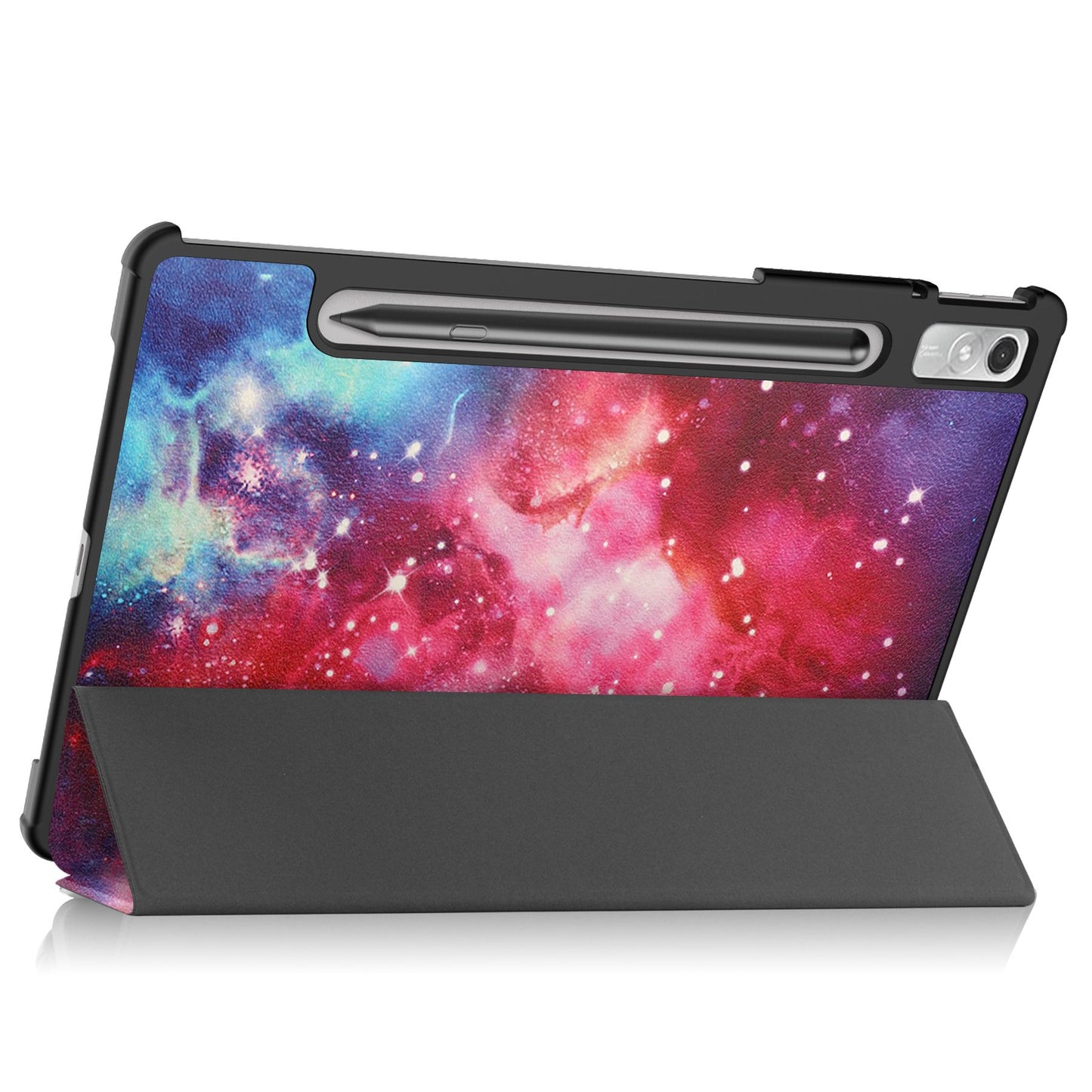 For Lenovo Tab P11 Pro Gen 2 Tri-Fold Stand Tablet Case Pattern Printing PU Leather Auto Wake / Sleep Cover with Pencil Holder