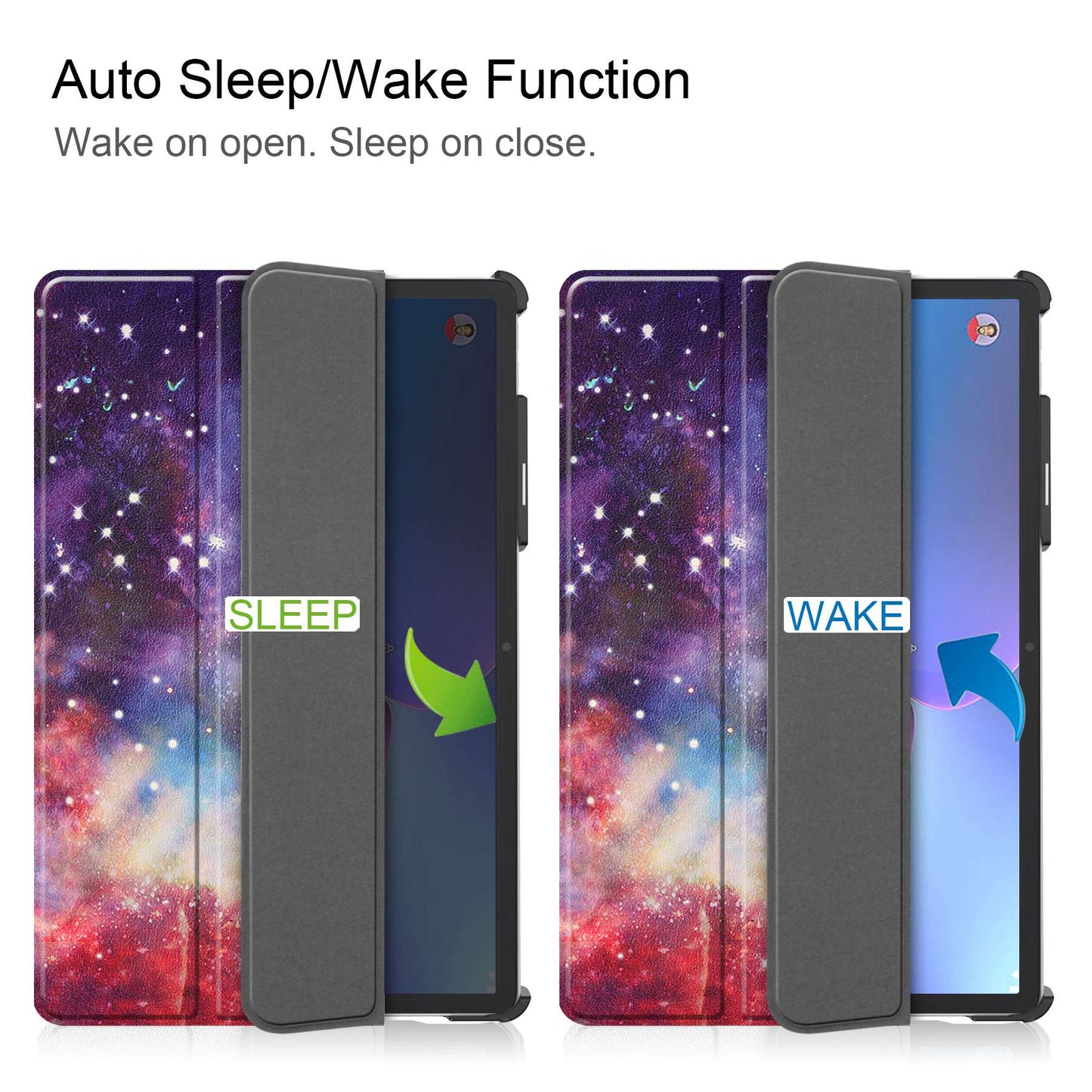 For Lenovo Tab P11 Pro Gen 2 Tri-Fold Stand Tablet Case Pattern Printing PU Leather Auto Wake / Sleep Cover with Pencil Holder