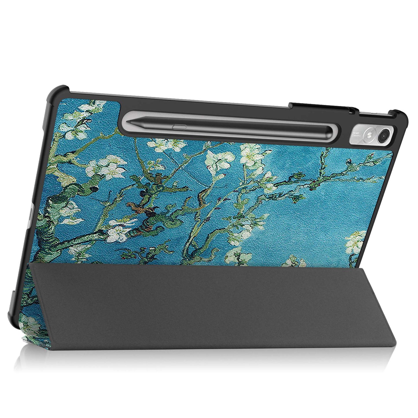 For Lenovo Tab P11 Pro Gen 2 Tri-Fold Stand Tablet Case Pattern Printing PU Leather Auto Wake / Sleep Cover with Pencil Holder