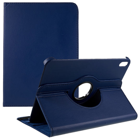 For iPad 10.9 (2022) Protective Case Rotary Stand PU Leather Anti-drop Tablet Cover with Elastic Band