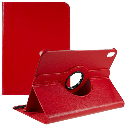 For iPad 10.9 (2022) Protective Case Rotary Stand PU Leather Anti-drop Tablet Cover with Elastic Band