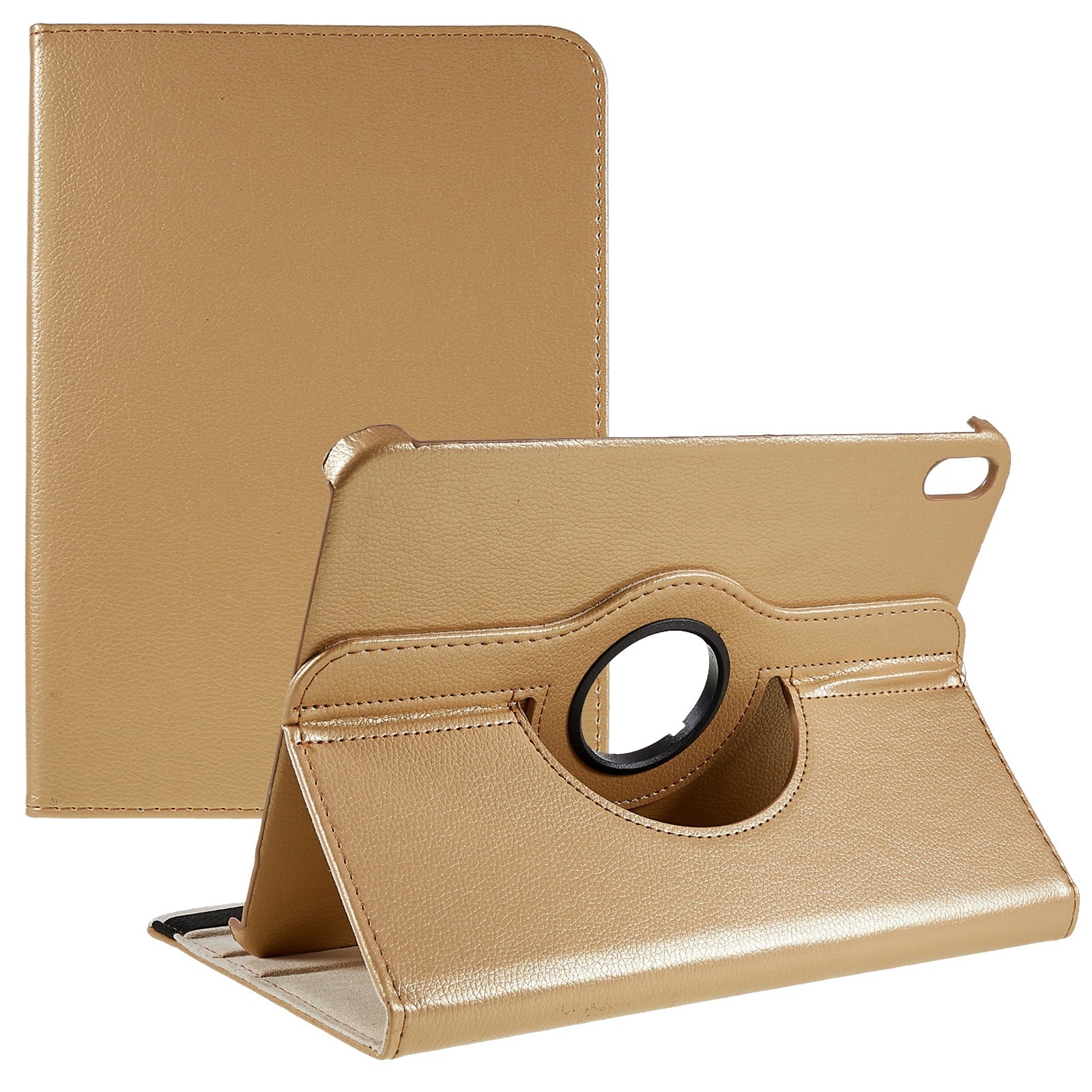 For iPad 10.9 (2022) Protective Case Rotary Stand PU Leather Anti-drop Tablet Cover with Elastic Band